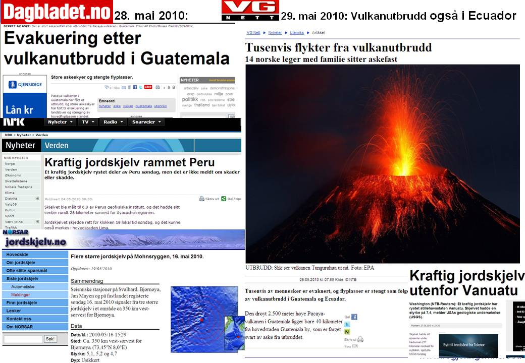 Endetidstegn Mark 24 v7 Mark 13v8 Vulkaner jordskjelv mai 2010